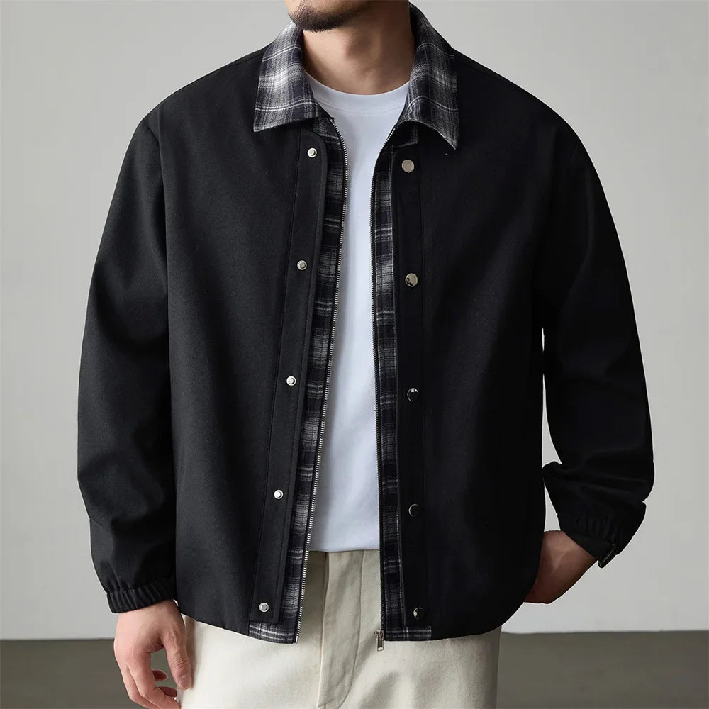Relaxed Plaid Utility Jacket