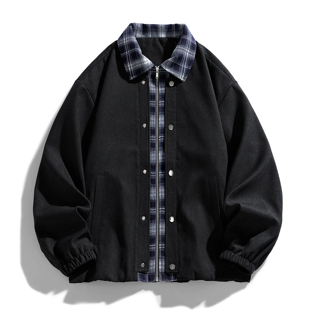 Relaxed Plaid Utility Jacket