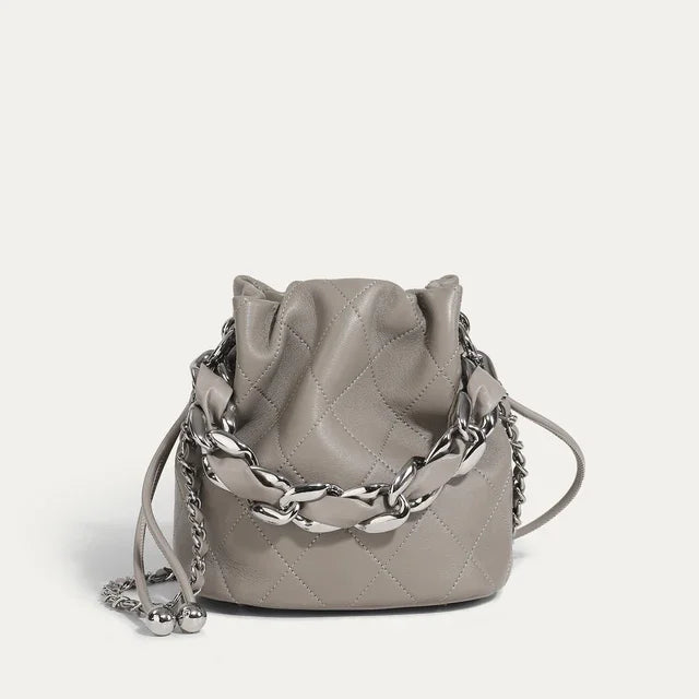 Genuine Leather Bucket Bag
