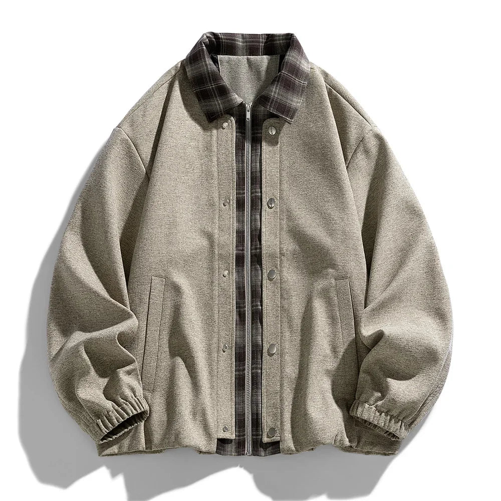 Relaxed Plaid Utility Jacket