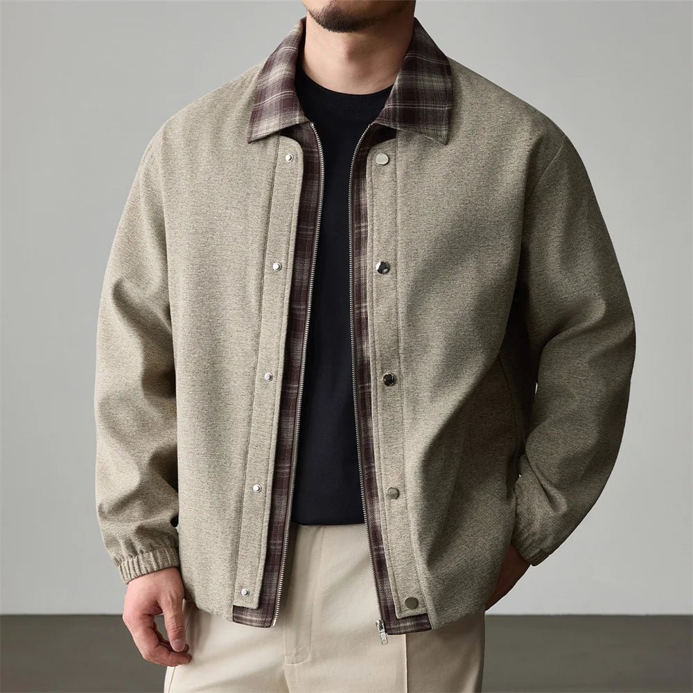 Relaxed Plaid Utility Jacket